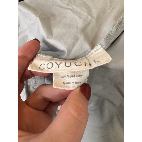 Coyuchi Lt Gray King Duvet Cover Organic Cotton Crinkled Percale Cooling Bedding - Picture 9 of 10